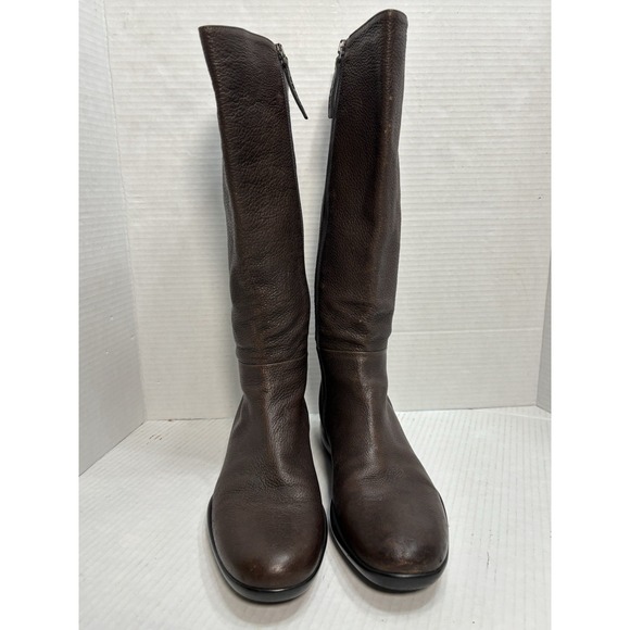 Prada Sport Linea Rossa Brown Leather Knee High Boots Womens 38 Made In Italy - Picture 5 of 14